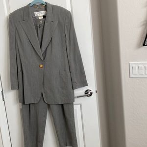 Vintage Escada Grey Silk Suit Size EU 42